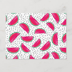 Carte Postale Neon Watermelon sur le Motif des semences