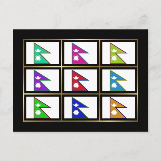 Carte postale Népal Multihue Flags (Devant)
