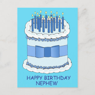 Carte Postale Nephew Joyeux gâteau et bougies d'anniversaire
