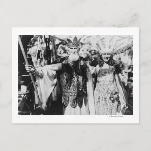 Carte Postale Neptune et Miss America sur la photo du Carnaval