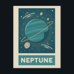 Carte Postale Neptune Retro Galaxy UFO<br><div class="desc">Illustration rétro de Neptune avec des ovnis.</div>