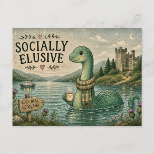 Carte Postale Nessie insaisissable socialement Cozy Cryptide Loc