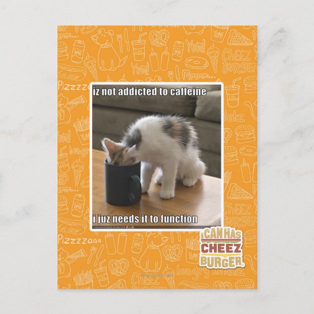 Carte Postale N'est pas accro à la caféine (Devant)