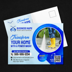 Carte Postale Nettoyage de maison au lavage sous pression