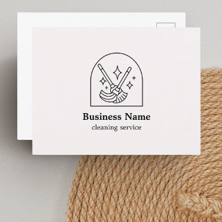 Carte Postale Nettoyage minimaliste de la maison Services Logo r