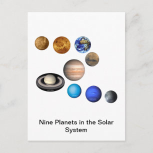 Carte Postale Neuf planètes dans le système solaire