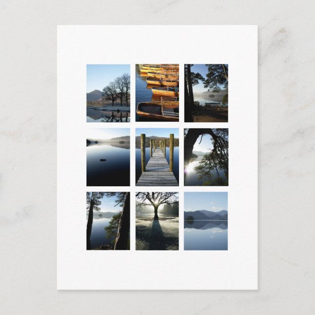 Carte Postale Neuf vues de Derwentwater - Lake District, Royaume (Devant)