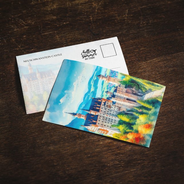 Carte postale Neuschwanstein Castle Allemagne Wate (Créateur téléchargé)