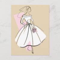 Carte postale Neutrale Fashion Bride