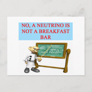 Carte Postale NEUTRINO mécanique quantique plaisanterie physique