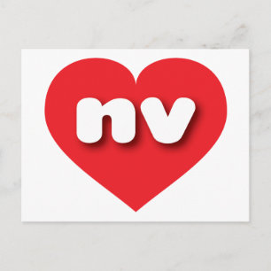 Carte Postale Nevada coeur rouge - J'aime nv