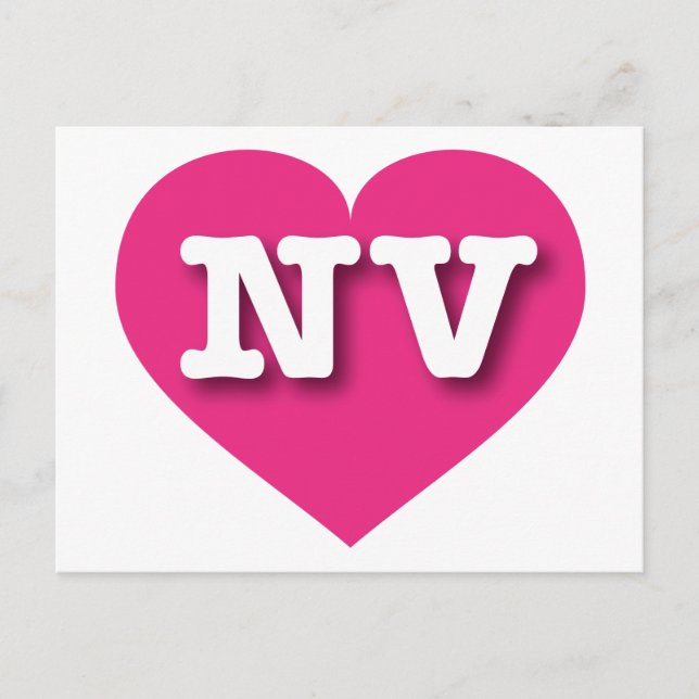 Carte Postale Nevada Hot Pink Heart - J'aime NV (Devant)