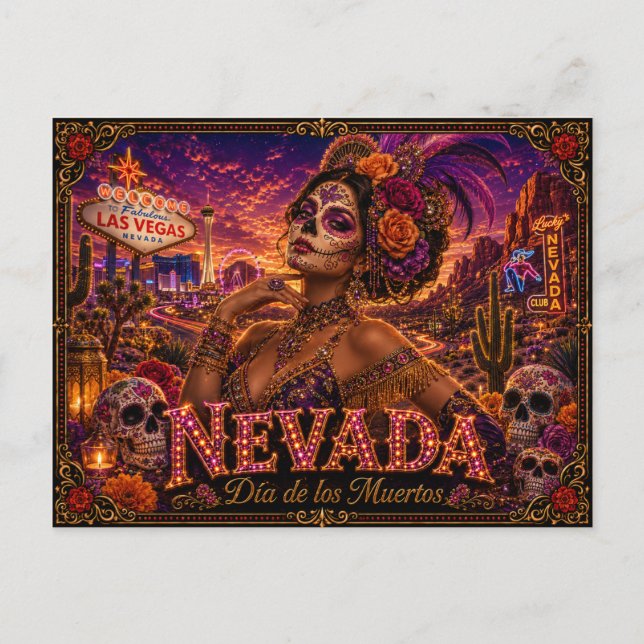 Carte Postale Nevada Rétro Día de los Muertos (Devant)