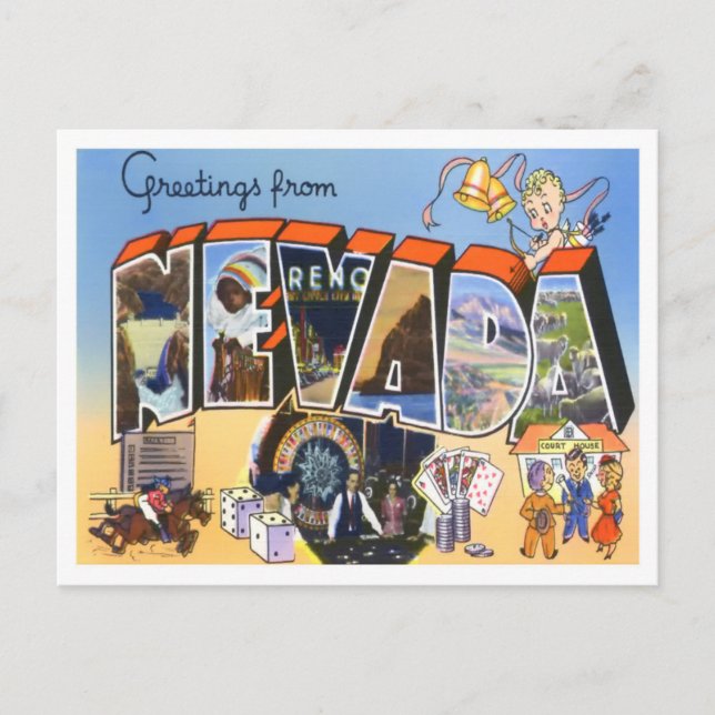 Carte postale Nevada Vintage Big Letters (Devant)