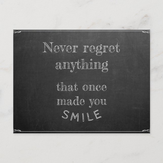 Carte Postale Never récet anything (Devant)