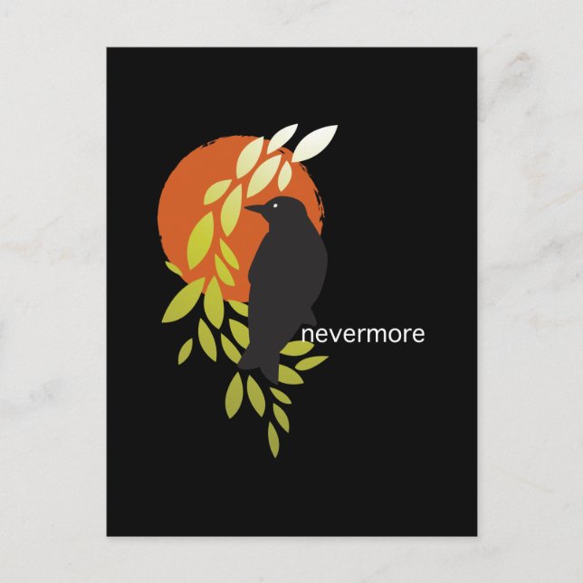 Carte Postale Nevermore - Raven & Moon par Poe (Devant)