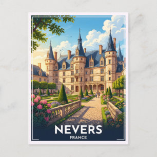 Carte Postale Nevers France Château Voyage Antique