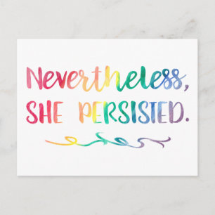 Carte Postale Nevertheless, She Persisted Rainbow Watercolor