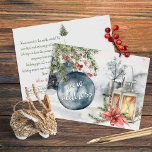 Carte Postale New Address Christmas Holiday Lantern<br><div class="desc">Announce your change of address when you send out holiday cards! Or in a separate mailing, of course. Do so while you add a pretty winter scene to your holiday mailings with this address label that features a shiny Christmas bulb and a glowing lantern. Perfect for Christmas and other winter...</div>