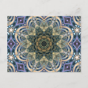 Carte Postale New Age Bohemian Yoga Bleu Purple Mandala