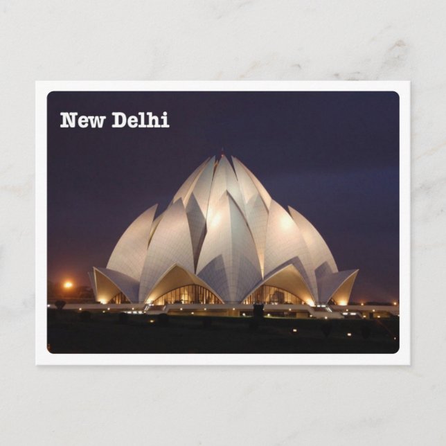 Carte Postale New Delhi - Il Tempio del Loto - (Devant)