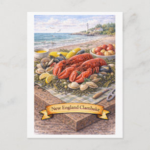 Carte Postale New England Clambake (Série de cuisine américaine)
