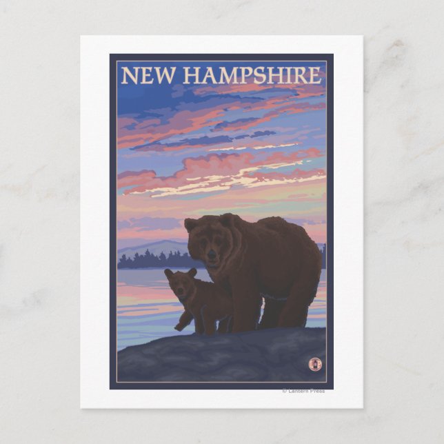 Carte Postale New HampshireBear et Cub (Devant)