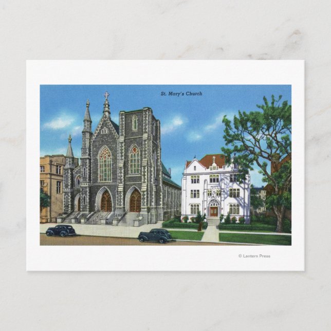 Carte Postale New Haven, CTExterior View of St. Mary's (Devant)