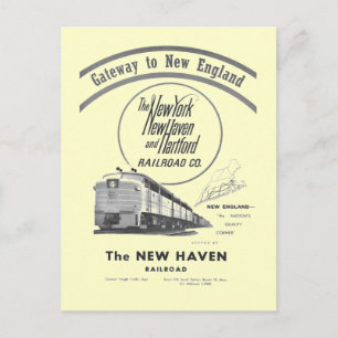 Carte Postale New Haven Railroad-Gateway to New England 1950