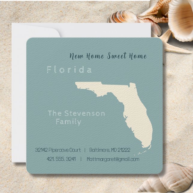 Carte postale New Home Florida Moving Faire-part (Moving to Florida? Send your friends and family a beautiful personalized announcement!)