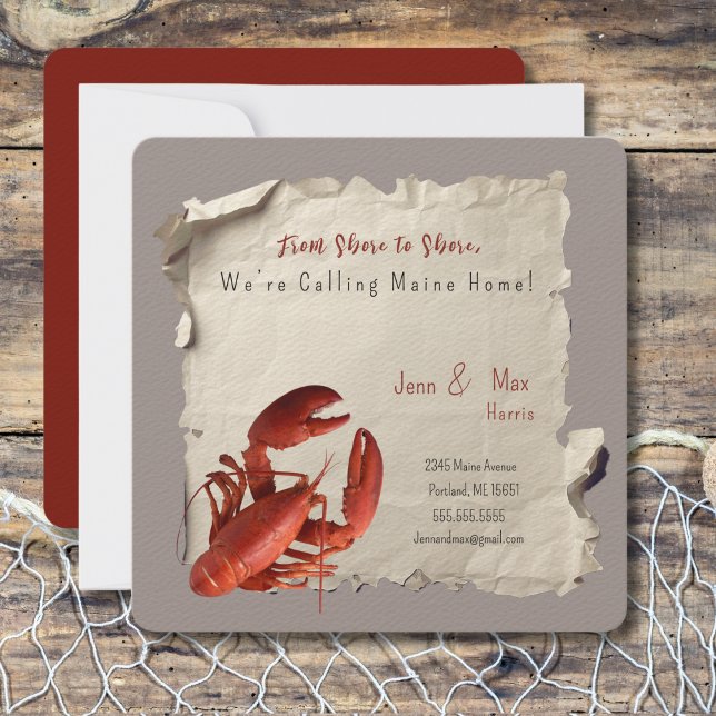 Carte postale New Home Maine Moving Faire-part (Moving to Maine? Send your friends and family a beautiful personalized announcement!)