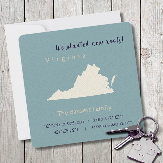 Carte postale New Home Virginia Moving Faire-part (Moving to Virginia? Send your friends and family a beautiful personalized announcement!)
