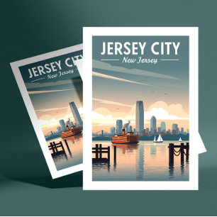 Carte Postale New Jersey de la ville vintage de Jersey