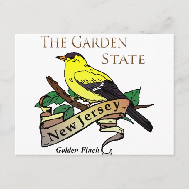 Carte Postale New Jersey Garden State Golden Finch (Devant)