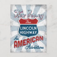 New Jersey Lincoln Highway Amérique Vintage