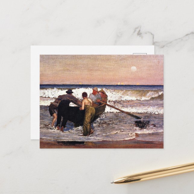 Carte Postale New Jersey, Sortir du bateau, art (Devant/Arrière en situation)