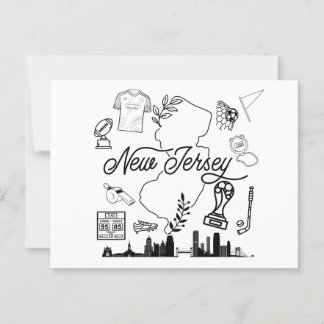 Carte postale New Jersey Sports Icons.
