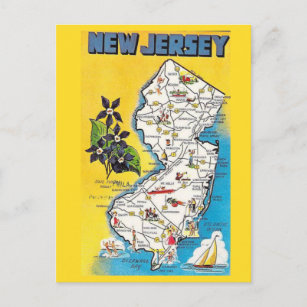 Carte postale New Jersey State Map