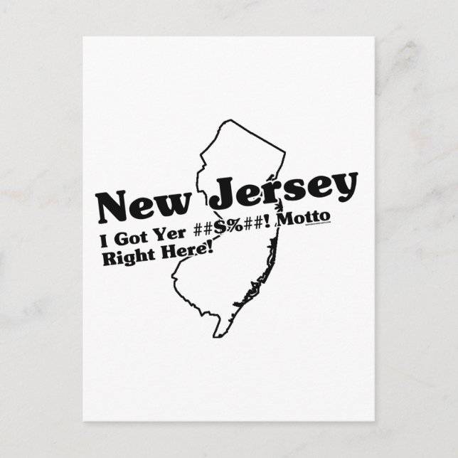 Carte Postale New Jersey State Slogan (Devant)