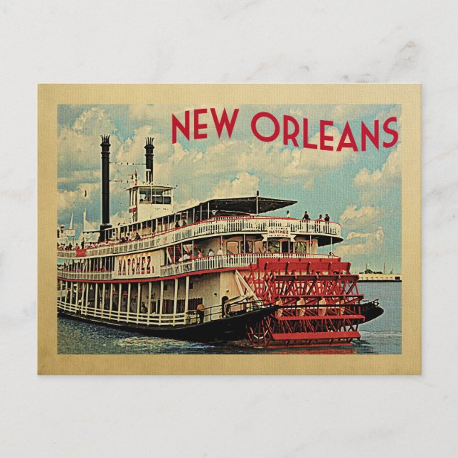 Carte postale New Orleans Louisiana River Bateau V (Devant)