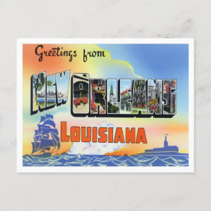 Carte postale New Orleans, Louisiane Big Letters