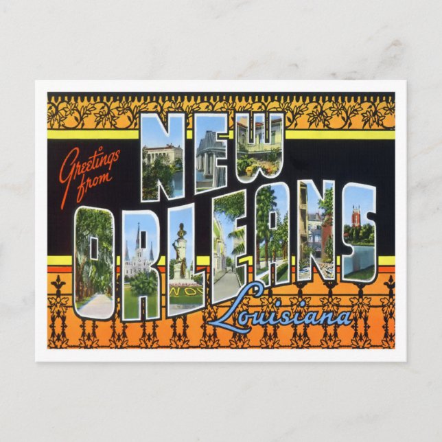Carte postale New Orleans, Louisiane Big Letters (Devant)