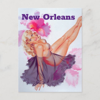 Carte Postale New Orleans Vintage voyage Pin up girl