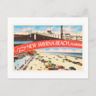 Carte Postale New Smyrna Beach Floride FL Vieux souvenir de voya