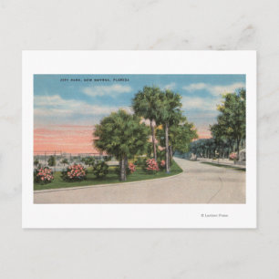Carte Postale New Smyrna, Floride - Street View of City Park