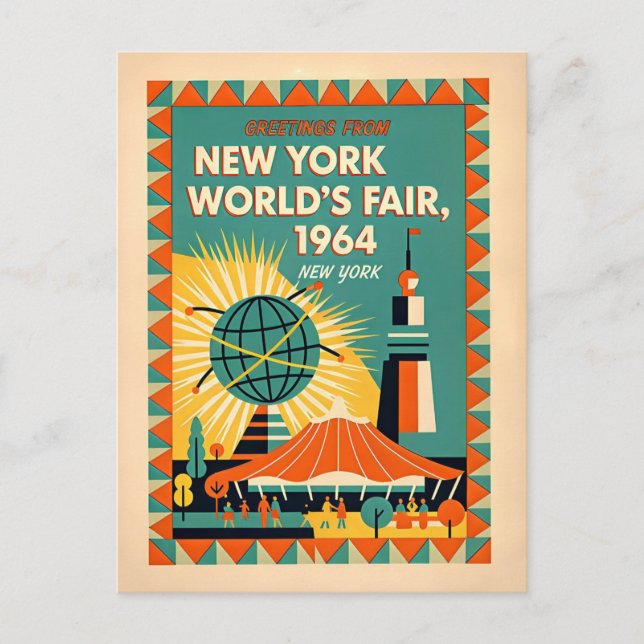 Carte Postale New York 1964 World’s Fair Retro (Devant)