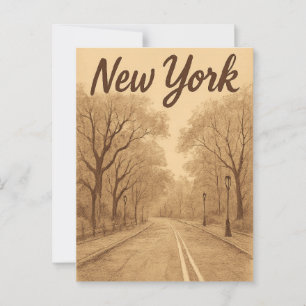 Carte Postale New York beige