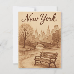 Carte Postale New York beige