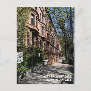 Carte Postale New York Brownstones Upper West Side Building NYC