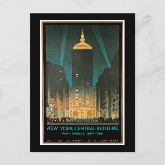 Carte Postale New York Central Building, février 1930 (Devant)